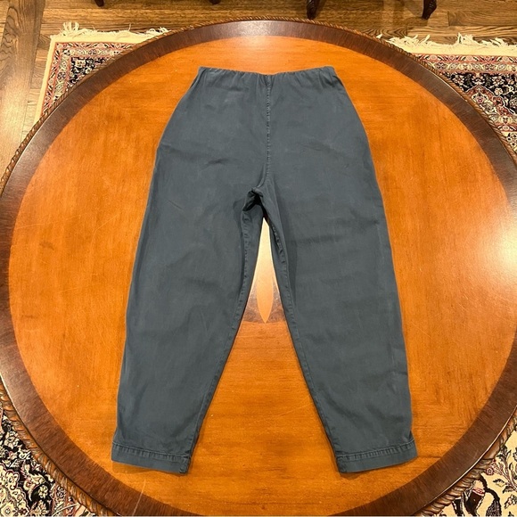 OSKA Women’s High-Waisted Pleated Pull-On Pant Blue Size 1 6/8 Lagenlook Cropped - Picture 1 of 1